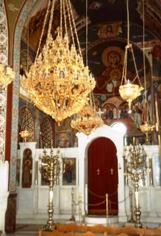 Innenraum einer Griechisch-Orthotoxischen Kirche.