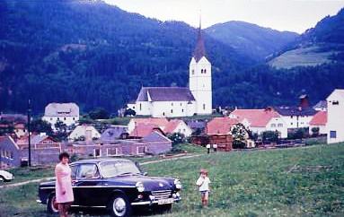 Ortskern von Petersdorf,mit Kirche.